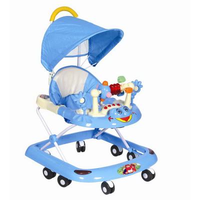 China Seat height adjustable multifunctional baby walker with push bar and canopy and footrest china for sale