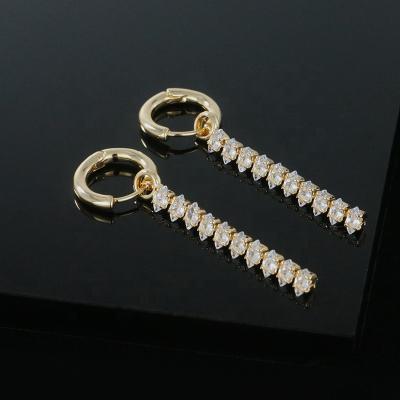 China 2021 Trendy Jewelry Fashion Crystal Drop Earrings Gold Jewelry Luxury Gold Zircon Earrings Plated Circle Earrings For Women for sale