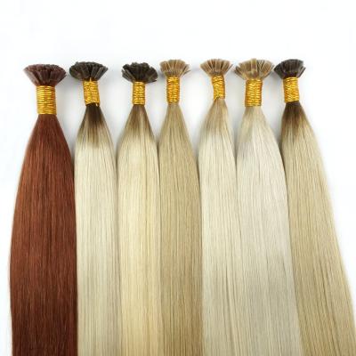 China Pre-bonded Christmas Full Colored Flat Tip Cuticle Aligned Keratin Hair Extensions Straight F Tip Price Wholesale for sale