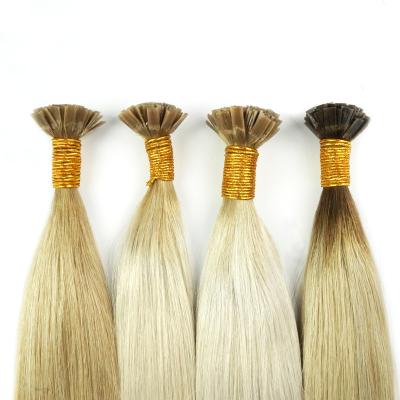 China Christmas Cuticle Aligned Pre-bonded Straight Flat Tip Keratin Hair Extensions F Tip Colored Full Wholesale Price for sale