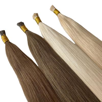 China I-Tip Hair Wholesale Remy Keratin Prebonded I Cuticle Double Drawn Tip Russian Hair Extension Full Tip for sale