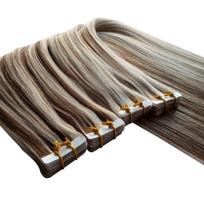 China 100% Remy Human Hair Piano Color Remy Virgin Double Sided Colored Tape In Tape In Human Hair Extensions for sale