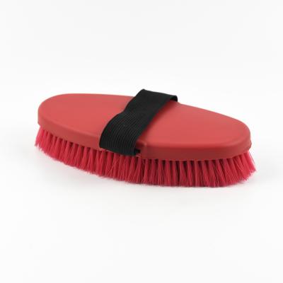 China PP+TPR 8 inch soft touch horse body brush with nylon strap for sale