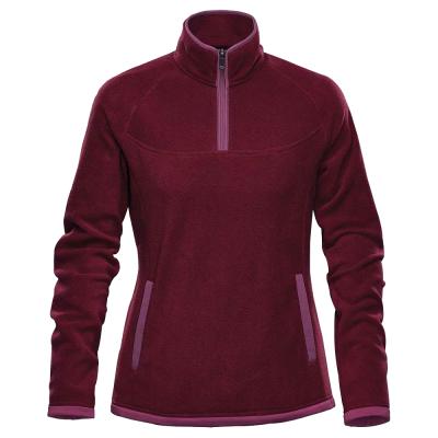 China Half Zipper Fleece Jacket Ladies Sports Stand Collar Pullover Micro Casual Warm Windproof Fleece Jacket For Women for sale