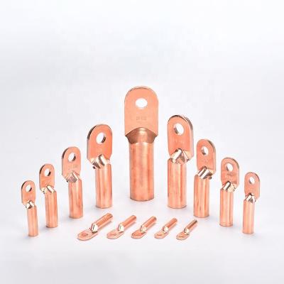 China Two Hole DT Din Wire Connector Type Terminals Round Cable Tube Crimp Tinned Copper Lugs for sale