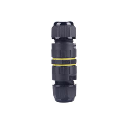 China Outdoor Waterproof Power LED Lamps IP68 Connector Through Wire Nylon Plastic Connector for sale