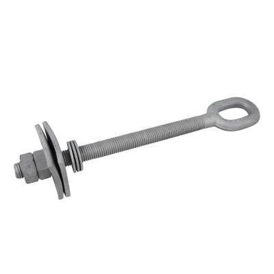 China Stainless Steel Hot Dip Galvanized Oval Eye Bolt For Electric Power Fittings Forged Long Oval Eye Bolt for sale