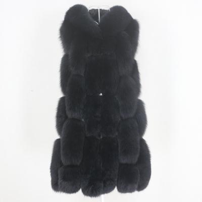 China OFTBUY 2021 New Real Fur Coat Sheepskin Hood Thick Warm Leather Outerwear Real Fox Women Jacket Winter Real Black Fur Vest for sale