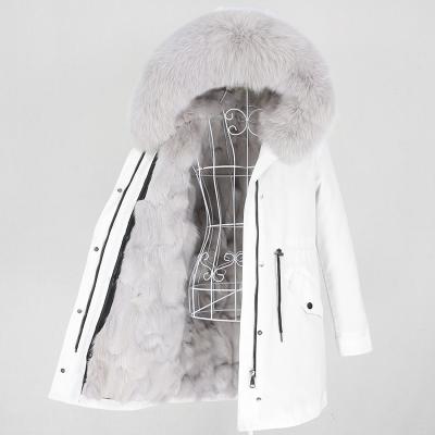 China OFTBUY Natural Raccoon Fox Fur Hood Warm Detachable Collar New Long Real Fox Fur Liner Parka Winter Coat Women Waterproof Raincoat Jacket Women for sale