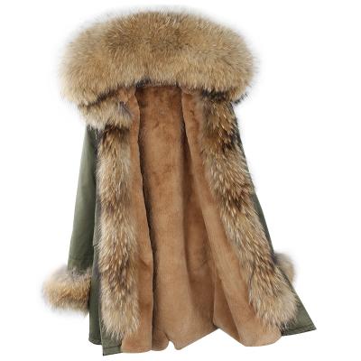 China OFTBUY 2021 New Real Raccoon Real Fur Collar Real Raccoon Fur Collar Real Raccoon Fur Collar Winter Thick Warm Parkas 2021 New Long Winter Parka Jacket Women Winter Coat for sale