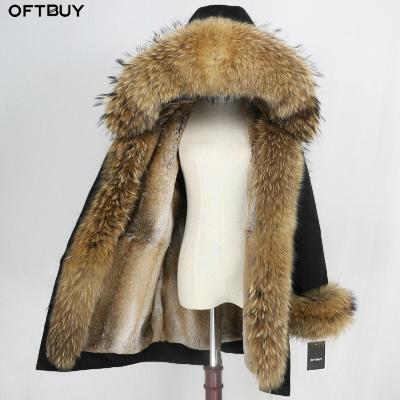 China OFTBUY Waterproof Parka Natural Collar Hood Real Rabbit Fur Liner Streetwear Raccoon Fur Real Fur Coat 2020 Winter Jacket Women for sale