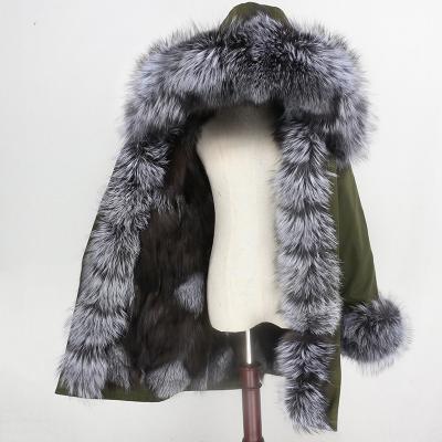 China Real New Detachable Hood Fox Fur Liner Warm Streetwear Fox Fur Collar Fox Fur Coat OFTBUY 2021 Winter Parka Waterproof Jacket Women for sale