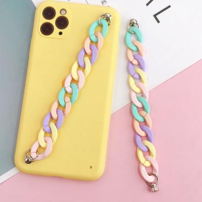 China CLASSIC Luxury Anti-lost Colorful Handmade Acrylic Cell Phone Bag And Phone Chain Hanging Chain for sale