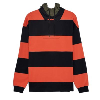 China hot selling Anti-wrinkle hoodies custom 100% cotton patchwork striped loose men's hoodie for sale