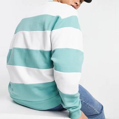 China 2021 Anti-wrinkle Fashion Sweatshirt Custom Men's Striped Crewneck Long Sleeve Sweatshirt for sale