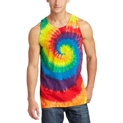 China CV005 QUICK DRY Essential Tank Top Tie Dye Invest Custom Mens Sleeveless Tank Top for sale