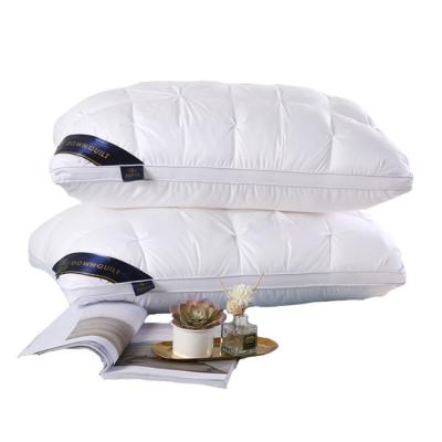 China High Quality Nondisposable Hilton Feather Velvet Solid Hotel Comfortable Sleeping Bed Pillow for sale