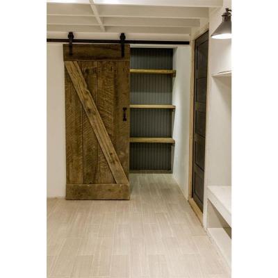 China Modern Wood Door Black Interior Glass Steel Frame Sliding Barn Doors With Customized Design for sale