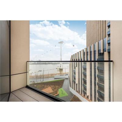 China Modern Aluminum U Channel Profile Railings With Stainless For 12mm 16mm Frameless Tempered Glass 20mm for sale