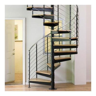 China Contemporary Exterior Hot Galvanized Powder Coated Carbon Steel Spiral Stairs for sale