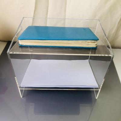 China Letter Tray Stand Office Use Pen Holder Calculator Rack Acrylic Document Paper Organizer Transparent Desk Top Office Organizer for sale