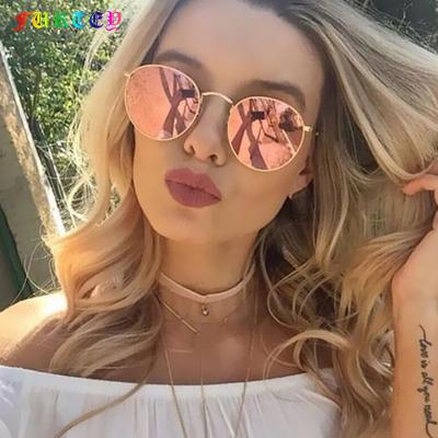 China Fashion sunglasses 4337 new 2021 new classic style metal women/men round sun glasses retro small frame sunglasses for sale