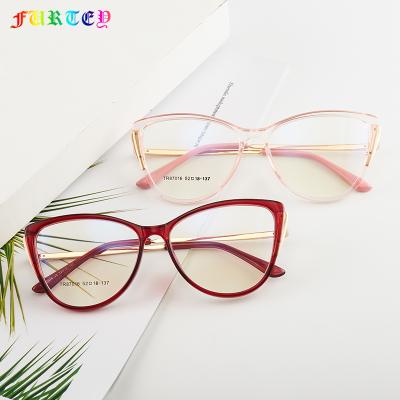 China For 7016 Classic Myopic Frame Women's Classic Myopic Women's Reading Glasses Optical Frame Red Blue Light Glasses for sale