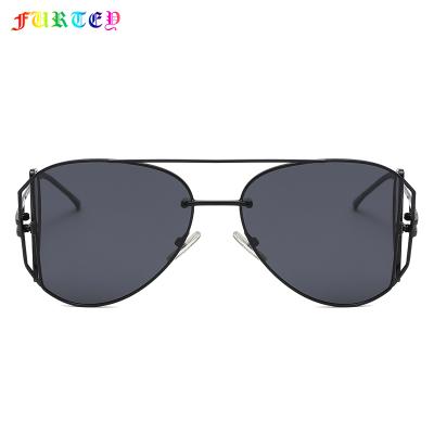 China S31384 fashion sunglasses polarized big fashion punk oval sunglasses wholesale metal shades sunglasses made in china for sale