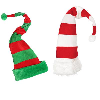 China Festival Hat Plush Elf Hat Holiday Theme Hats Long Felt Funny Striped Xmas Party Accessory Hat for sale