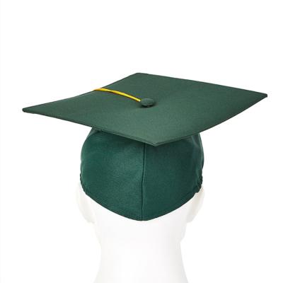 China Graduation Season Emerald Green 100%Polyester Adjustable Graduation Hat And Tassel With Elastic Band for sale