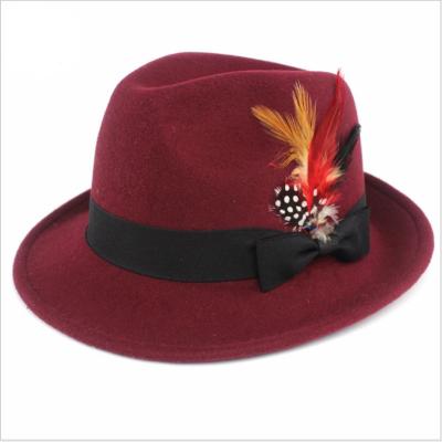 China 100% Polyester Plain 3 Colors Multi-panel Jazz Hat Wool Gentleman's Hat Men's and Women's Unisex Unisex for sale