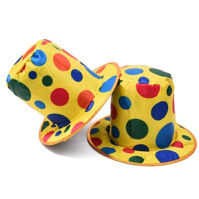 China Funny Colorful Causal Clown High Hat Tide Of New Dot Party Cosplay Unisex Halloween Striped Hat for sale