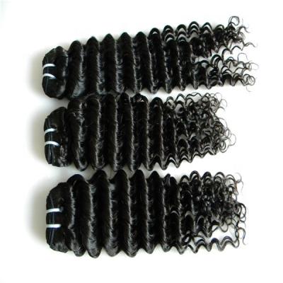 China Deep Wave 10A Natural Black Deep Wave Can Dye Change Design Unprocessed Virgin Unprocessed Cuticle Hair Extensions Raw Cambodian Hair for sale