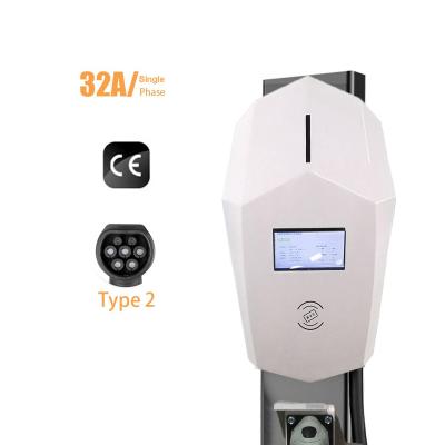 China Factory Manufacturer New China-chic EV Charger Type 2 32a 7kw UPNP Wallbox Fast Electric Charging Station With Display for sale