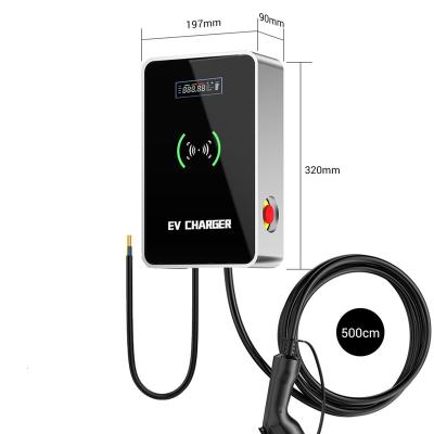 China China-chic new level 2 electric car GB/T 32A APP ev wall charger with 5m charging cable for sale