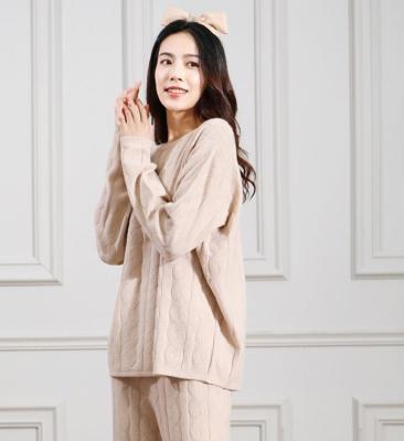 China Autumn Winter New 2021 QUICK DRY 2 Piece Set Women's Wool Soft Pajamas Thickened Coral Velvet Long Sleeves Home Wear for sale