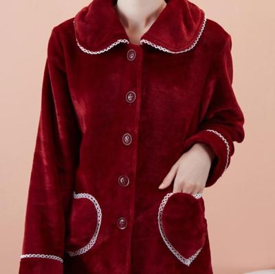 China Girls Sleepwear Cherry Coral Velor Soft Pajamas Custom Women Sleepwear Ladies Wear Pajamas QUICK DRY Sleepwear for sale