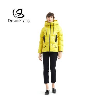 China Breathable Shiny Winter Wear Women Outdoor Shorts Paragraph Down Jacket for sale