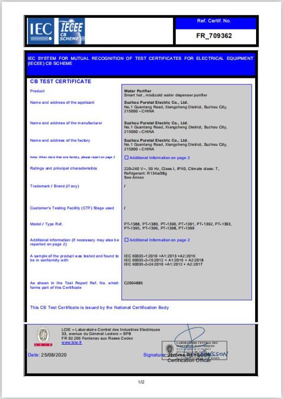 CB - Suzhou Puretal Electric Co., Ltd.