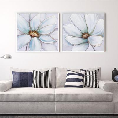 China Framed Cheapest Hot Sales Abstract Gold Leaves Flower Canvas Print With Hand Paint Oil Painting For Wall Decor for sale