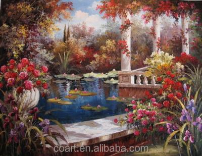 China Impressionist Framed Reproduction Beautiful Garden Landscape Oil Painting For Canvas Art for sale