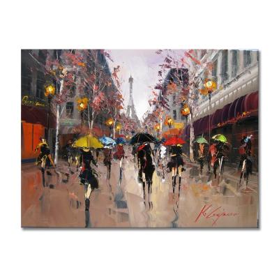 China Modern High Quality Artist Paris Landscape Streetscape Canvas Oil Paintings For Living Room Wall for sale