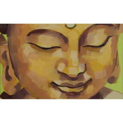 China 100% Handmade Modern Buddha Face Abstract Wall Art Decor Canvas Paintings for sale