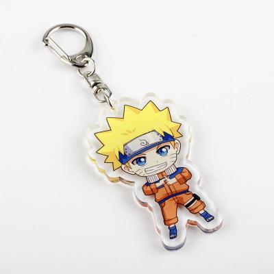 China Free Sample Acrylic Promotional Custom Double Sided Clear Acrylic Cute Cartoon Anime Key Chain Charms for sale