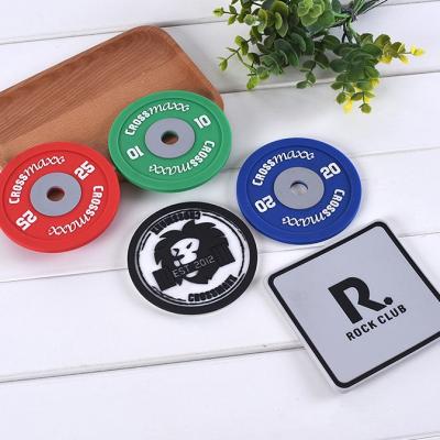 China Viable Custom PVC Round Cup Logo Promotion Soft Coaster Cup Coaster for sale