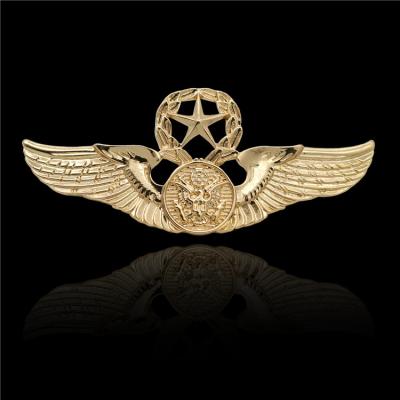 China Wholesale Custom Europe Logo Custom Metal Zinc Alloy Gold Plated Enamel Military Army Eagle Lapel Pin for sale