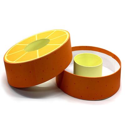 China Logo Valentine Jewelry Orange Printed Recyclable Customized Cookie Round Macaron Box With Insert for sale