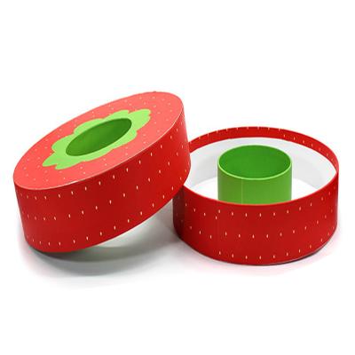 China Recyclable Red Round Chocolate Candy Cookie Free Sample Packaging Macaron Paper Box With Insert for sale