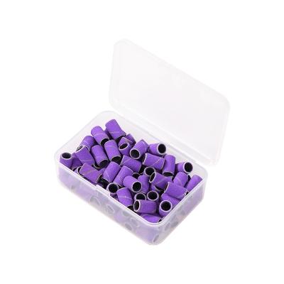 China Anti-blocking. Good heat dissipation performance. Longest Life 100pcs/Box Dropshipping Nail Sanding Band For Nail Drill Bit Nail Art Korea Aluminum Oxide Manicure Purple Sanding Bands for sale