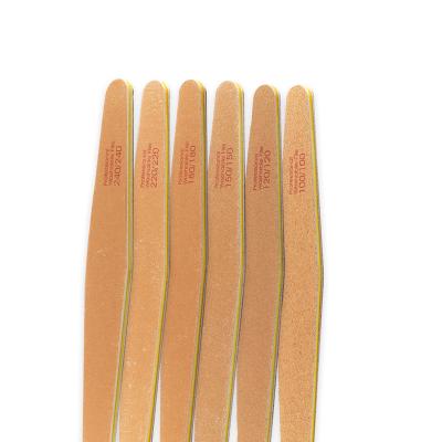 China Nail OEM 80 100 150 180 240 320 Professional Custom Washable Double Side Yellow Curved Disposable EVA From Japan Sandpaper Nail Care File for sale